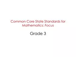 common core state standards for mathematics focus