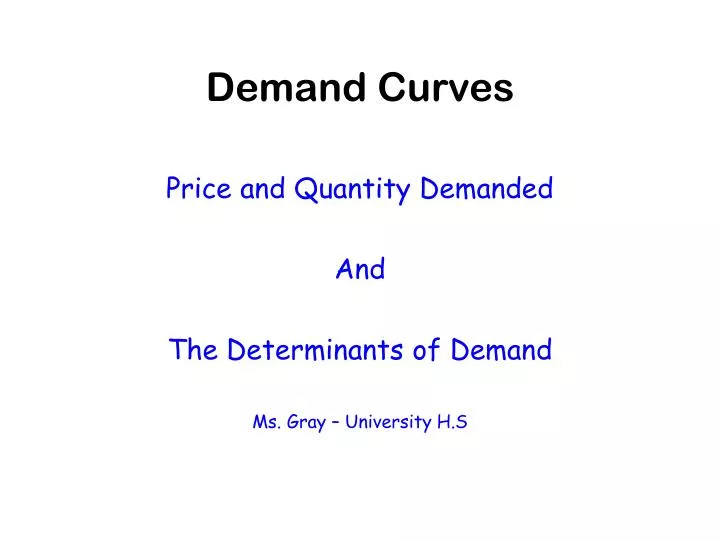 demand curves