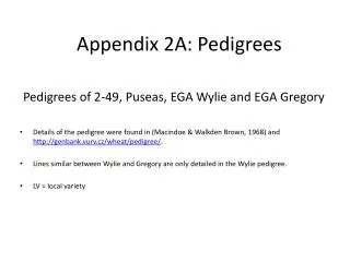 Pedigrees of 2-49, Puseas, EGA Wylie and EGA Gregory