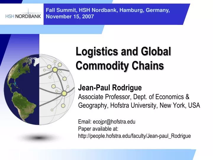 logistics and global commodity chains