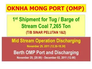 1 st shipment for tug barge of stream coal 7 265 ton t b sinar pelutan 1 2