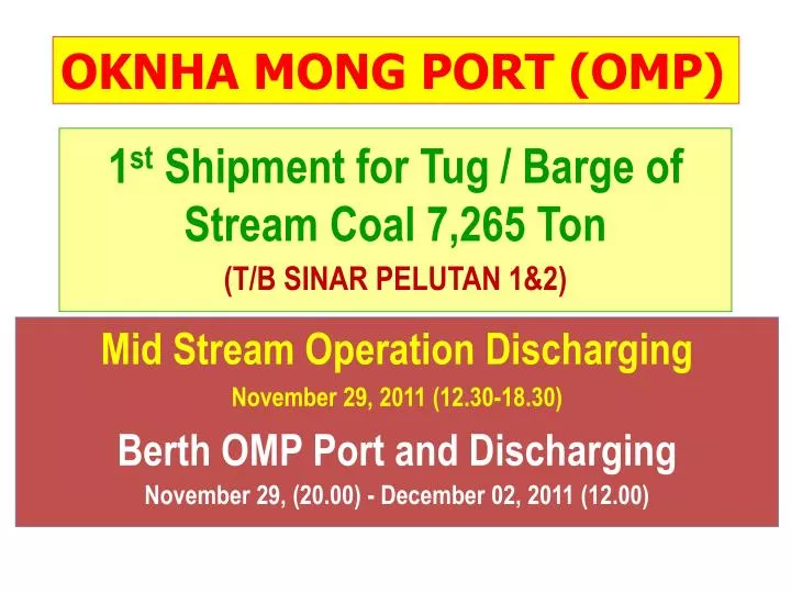 1 st shipment for tug barge of stream coal 7 265 ton t b sinar pelutan 1 2
