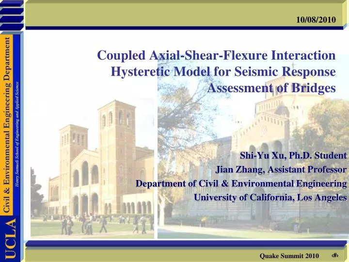 coupled axial shear flexure interaction hysteretic model for seismic response assessment of bridges