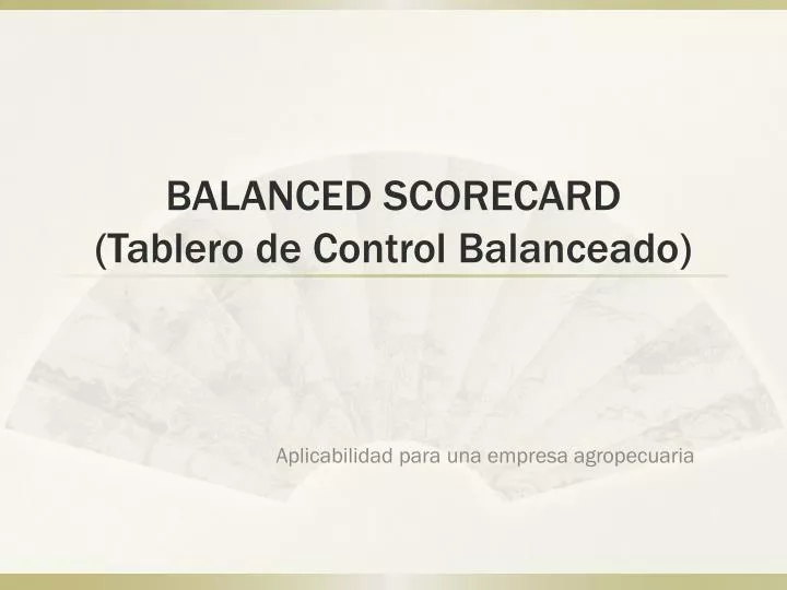 balanced scorecard tablero de control balanceado