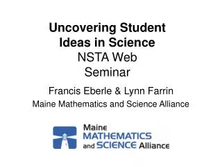 Uncovering Student Ideas in Science NSTA Web Seminar