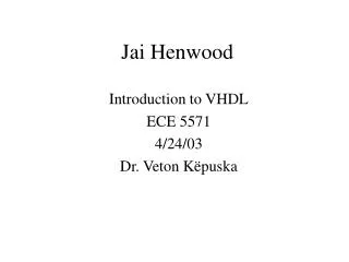 Jai Henwood