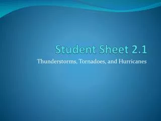 student sheet 2 1