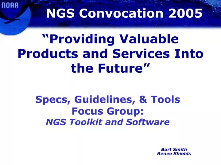 specs guidelines tools focus group ngs toolkit and software