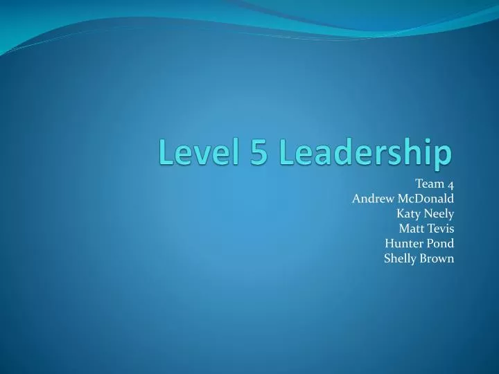 level 5 leadership