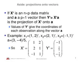 aside projections onto vectors