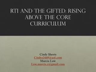 RtI and the Gifted: Rising Above the Core Curriculum