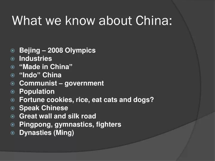 what we know about china