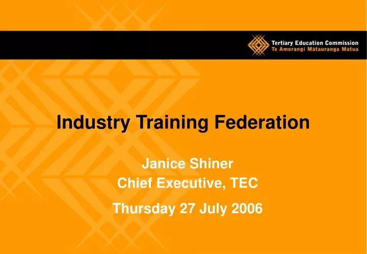 janice shiner chief executive tec thursday 27 july 2006