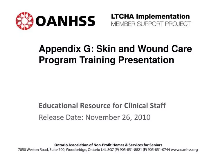 appendix g skin and wound care program training presentation