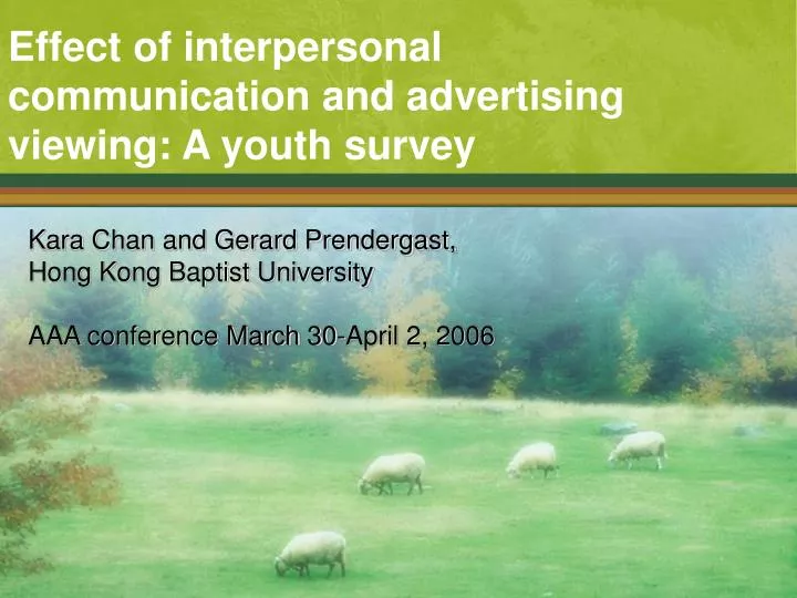 effect of interpersonal communication and advertising viewing a youth survey