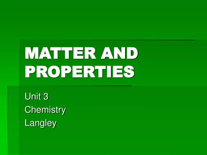 matter and properties
