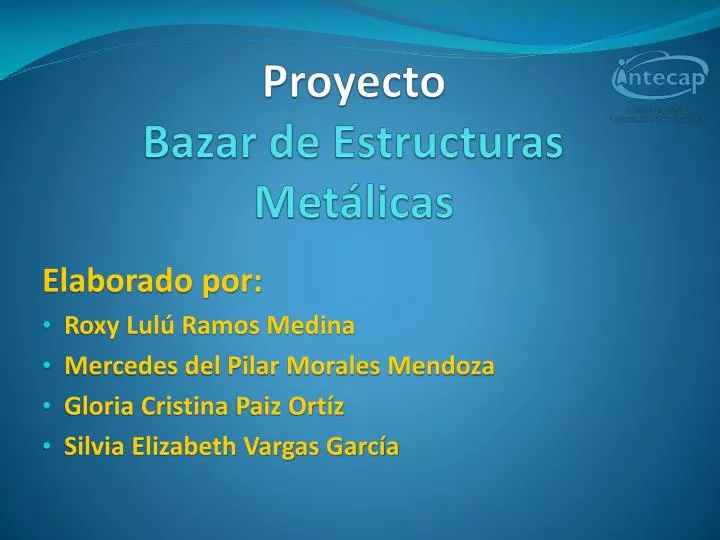 proyecto bazar de estructuras met licas