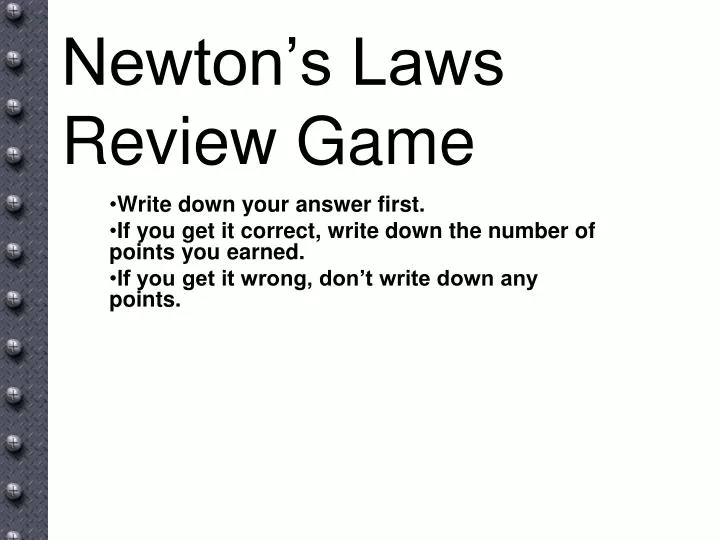 newton s laws review game