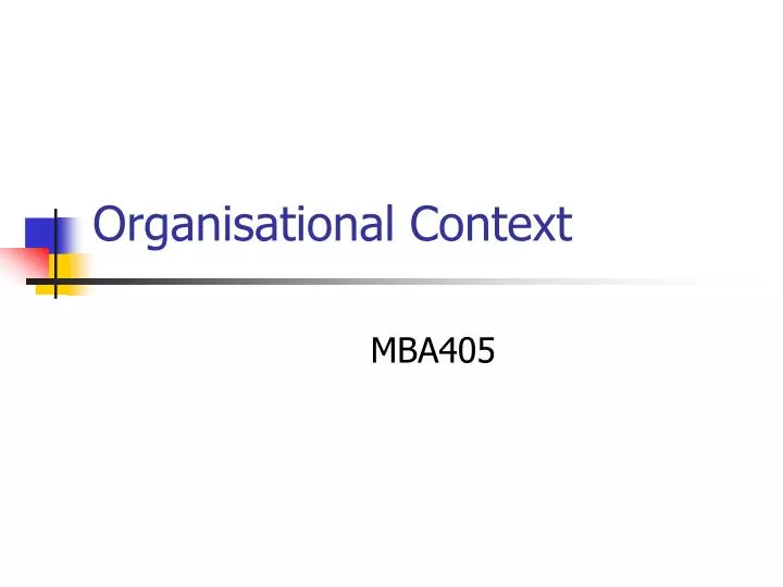 organisational context