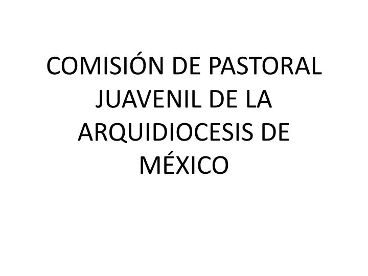 comisi n de pastoral juavenil de la arquidiocesis de m xico