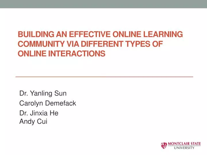 building an effective online learning community via different types of online interactions