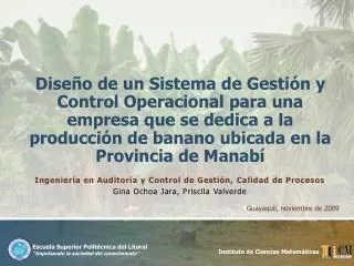 ingenier a en auditor a y control de gesti n calidad de procesos gina ochoa jara priscila valverde