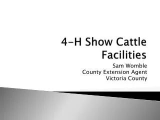 4-H Show Cattle Facilities