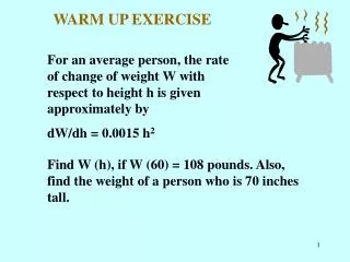 WARM UP EXERCISE