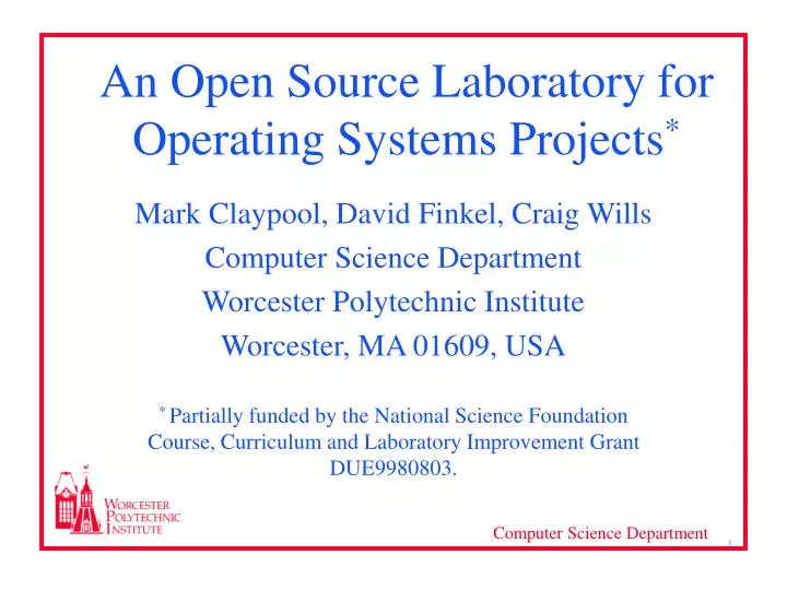 an open source laboratory for operating systems projects