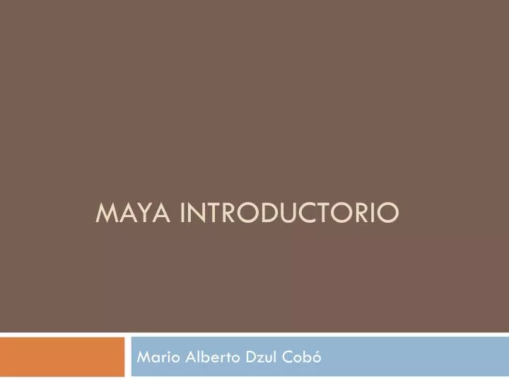 maya introductorio