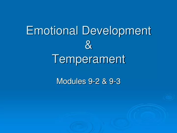 emotional development temperament