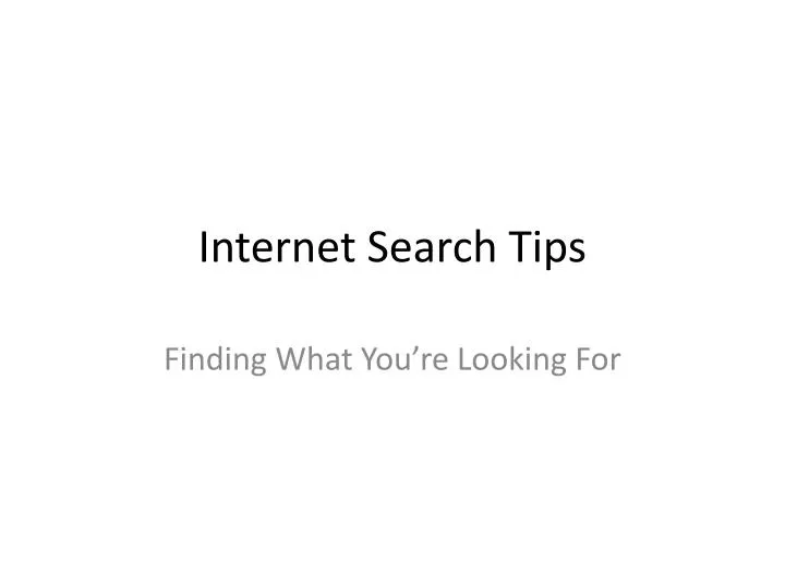 internet search tips