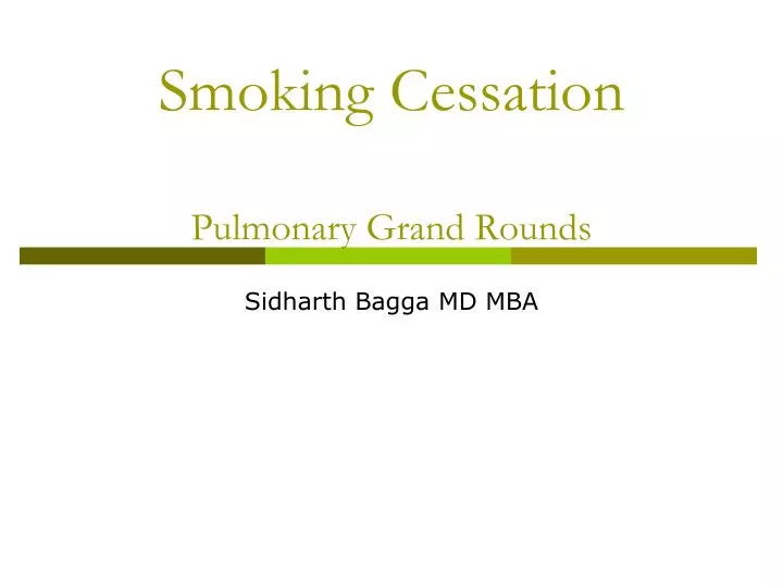 smoking cessation pulmonary grand rounds