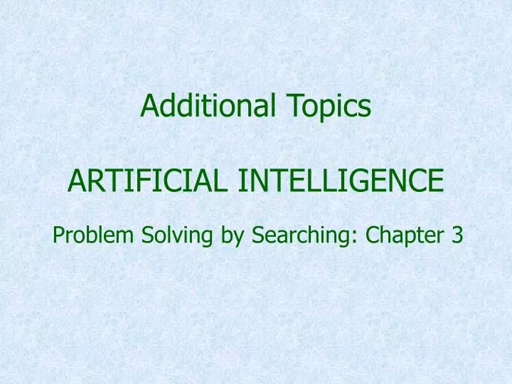 additional topics artificial intelligence