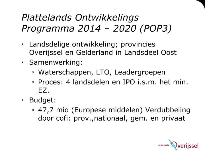 plattelands ontwikkelings programma 2014 2020 pop3