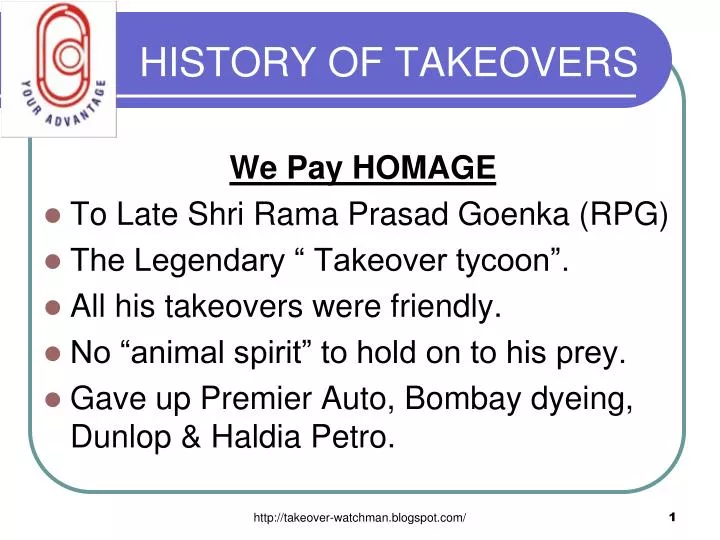 history of takeovers