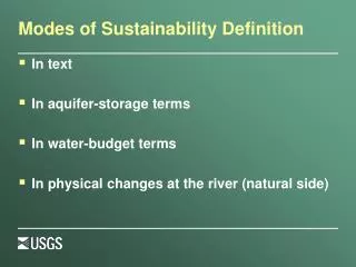 Modes of Sustainability Definition