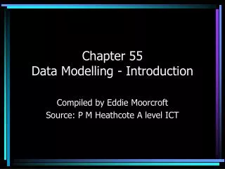 Chapter 55 Data Modelling - Introduction
