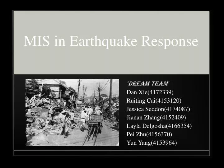 mis in earthquake response