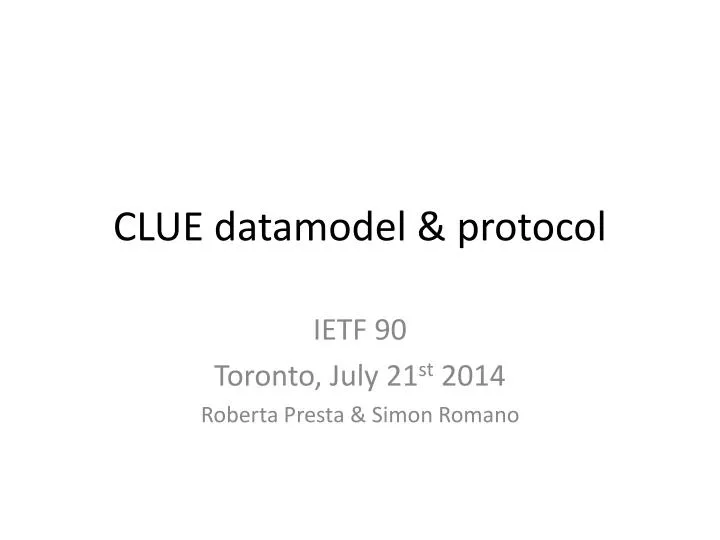 clue datamodel protocol