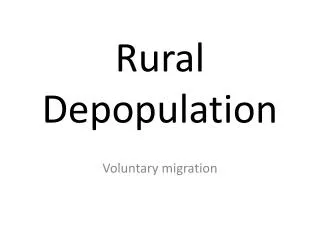 Rural Depopulation