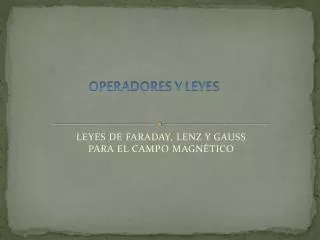 operadores y leyes