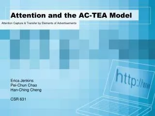 Attention and the AC-TEA Model