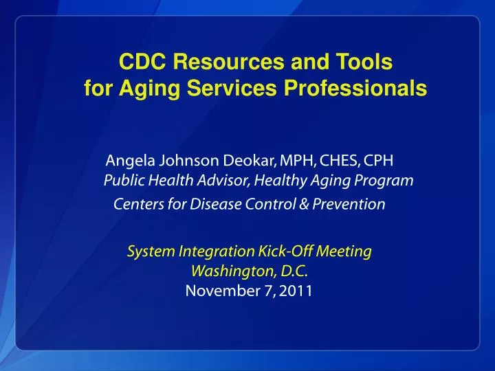 cdc resources and tools for aging services professionals