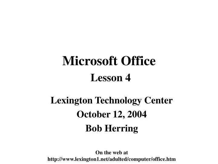 microsoft office lesson 4