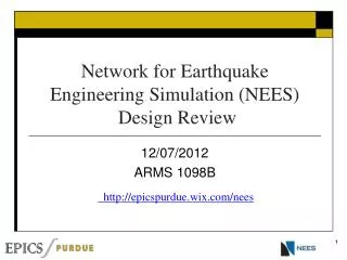 Network for Earthquake Engineering Simulation (NEES) Design Review