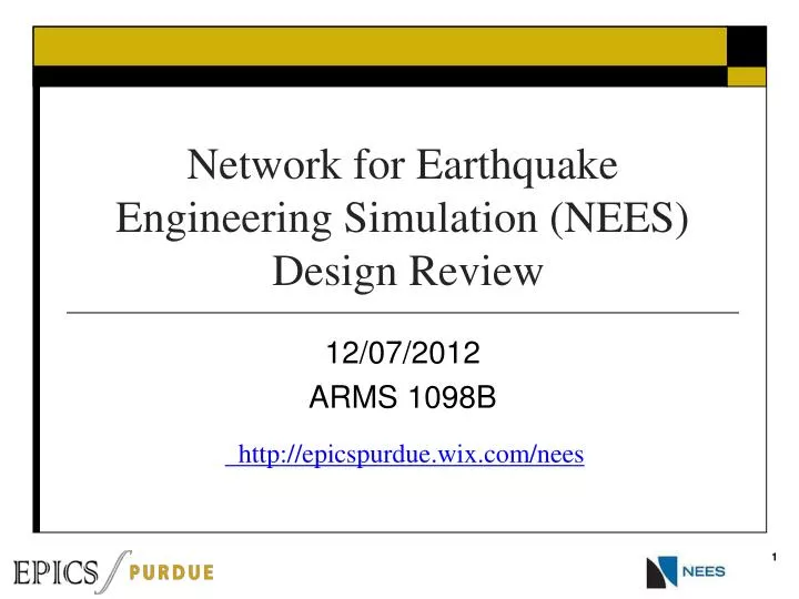 network for earthquake engineering simulation nees design review