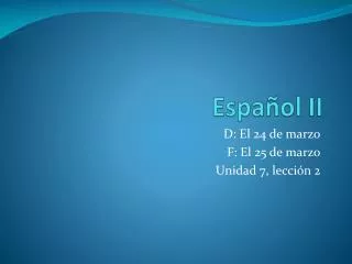 espa ol ii