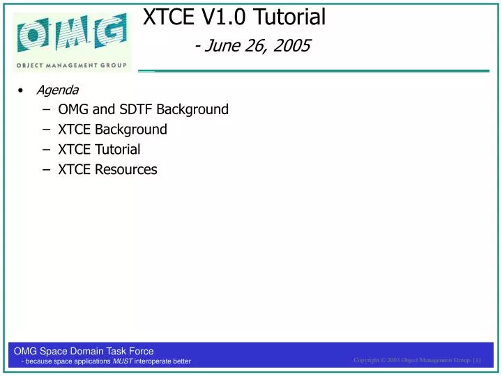 xtce v1 0 tutorial june 26 2005