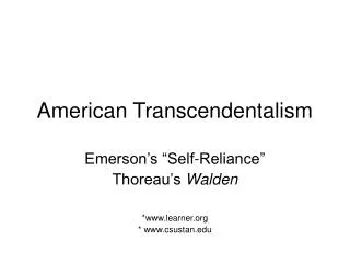 American Transcendentalism